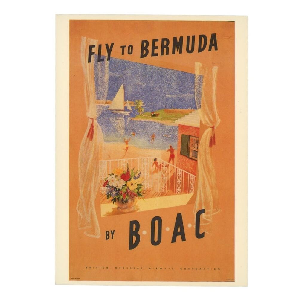 Drumahoe Graphics Postcard Fly to Bermuda by B.O.A.C. DGA27